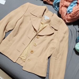 Bebe Tan Blazer Classic Tailored Suit Jacket